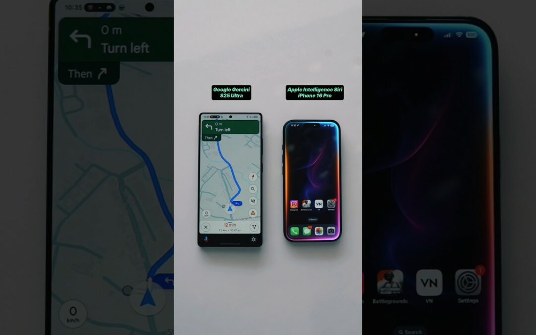 Google Gemini Vs Apple Intelligence Siri Getting Directions | iPhone 16 Pro Vs Samsung S25 Ultra AI