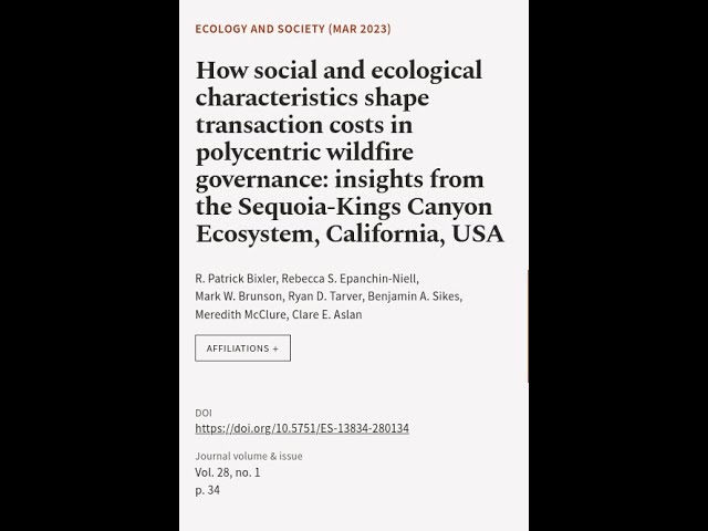 How social and ecological characteristics shape transaction costs in polycentric wild… | RTCL.TV