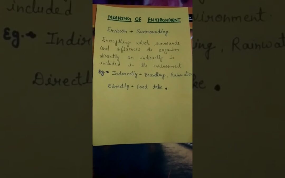 Meaning of Environment | Environment