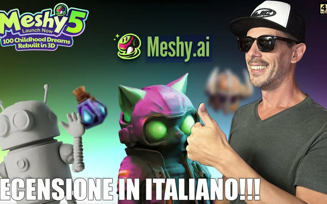 Meshy AI il Miglior generatore 3D ! Integrazione Nano Banana , Image to 3D e 3D to Video le Novità!